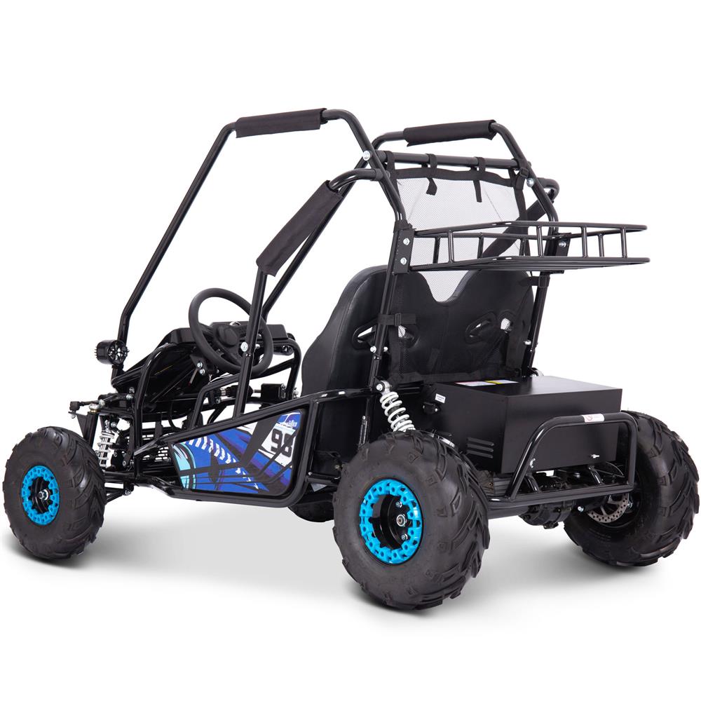72v Electric Go Kart for Kids β Mototec Mud Monster XL Blue