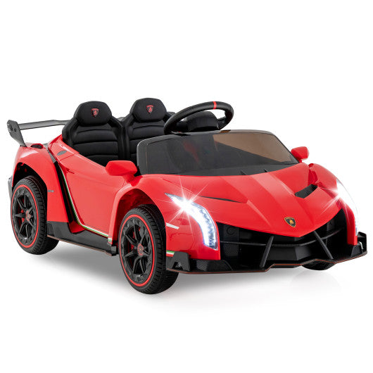 12V Licensed Lamborghini 4WD Kids Ride-on Sports Car with 2.4G Remote-Pink