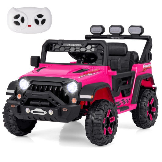12V Electric Kids Ride on Truck with Remote Control and Music-Black