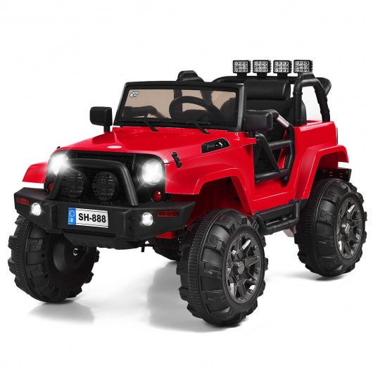 12V Kids Remote Control Riding Truck Car with LED Lights-Pink