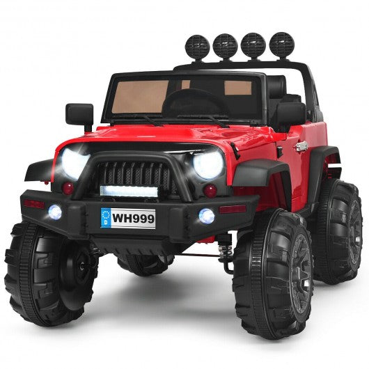 12V Kids Spring Suspension Ride On Truck-Black