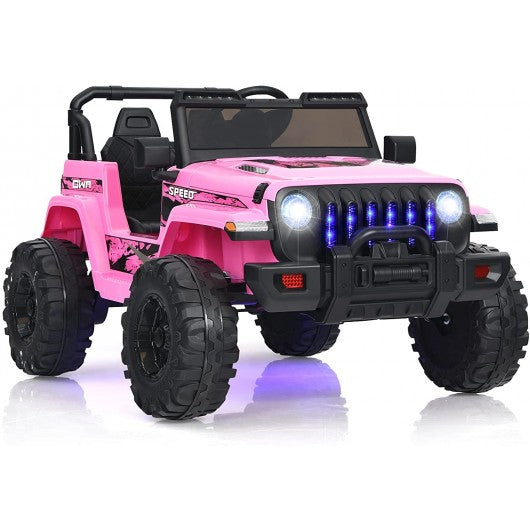 12V Kids Ride-on Jeep Car with 2.4 G Remote Control-White