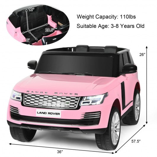 24V 2-Seater Licensed Land Rover Kids Ride On Car with 4WD Remote Control-Pink