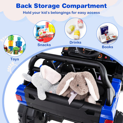 12V Battery Powered Electric Vehicle with Remote Control and 3 Speeds-Blue