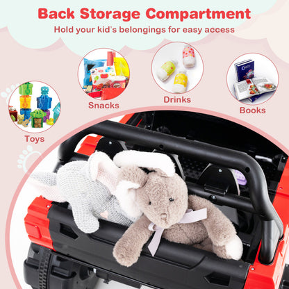 12V Battery Powered Electric Vehicle with Remote Control and 3 Speeds-Red