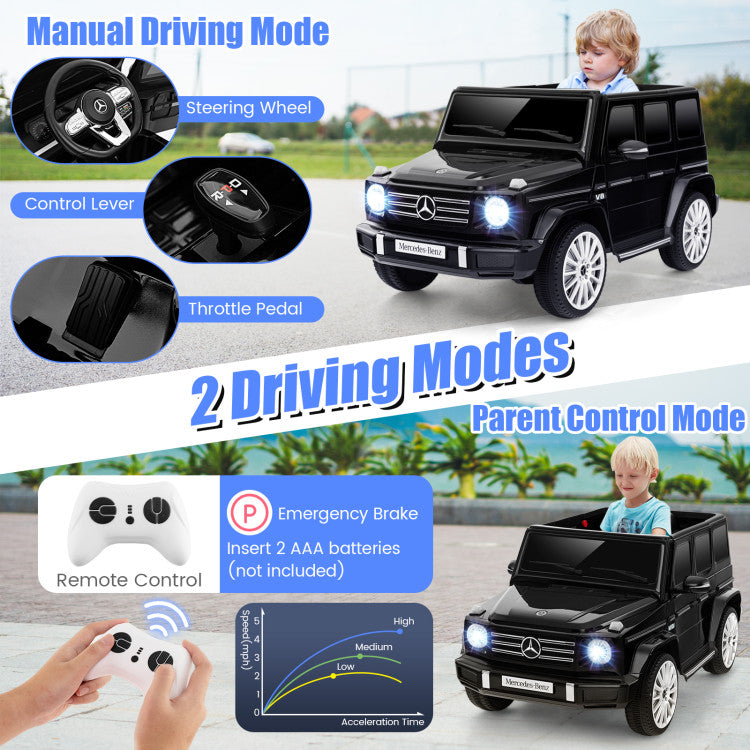 12V Battery Powered Mercedes-Benz G500 Kids Ride-on Car-Black