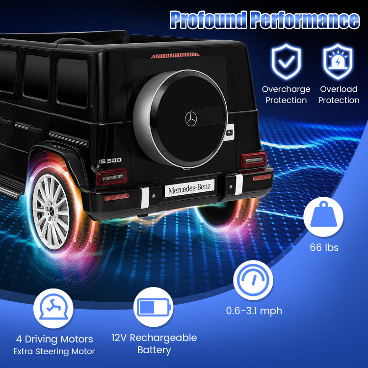 12V Battery Powered Mercedes-Benz G500 Kids Ride-on Car-Black
