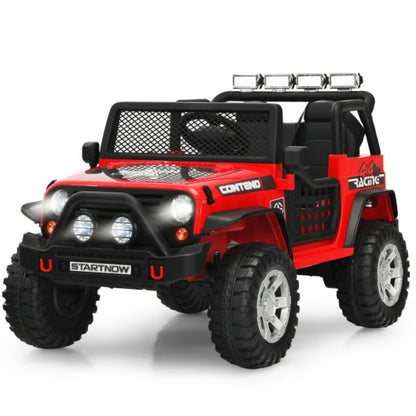 12V Kids Remote Control Electric  Ride On Truck Car with Lights and Music -Black