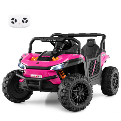 12V Kids Ride on Truck Off-Road UTV with Parental Remote and Lights-Black