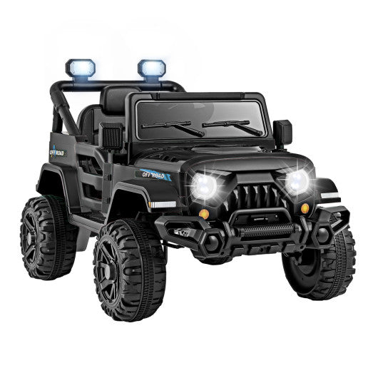 12V Kids Ride on Truck Car with Remote Control Threaded Wheels and 3 Speeds-Navy