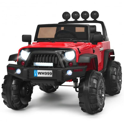 12V Kids Spring Suspension Ride On Truck-Black