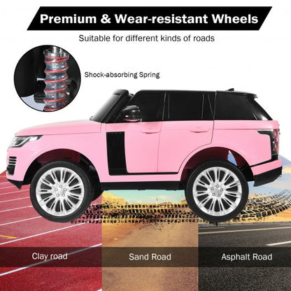 24V 2-Seater Licensed Land Rover Kids Ride On Car with 4WD Remote Control-Pink