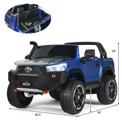 24V Licensed Toyota Hilux Ride On Truck Car 2-Seater 4WD with Remote Painted Blue