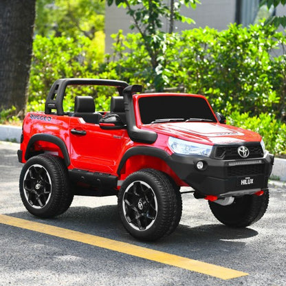 24V Licensed Toyota Hilux Ride On Truck Car 2-Seater 4WD with Remote Painted Red