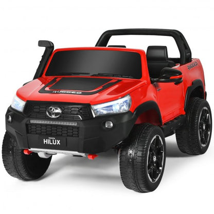 24V Licensed Toyota Hilux Ride On Truck Car 2-Seater 4WD with Remote Painted Red